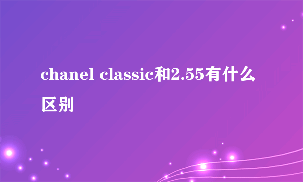 chanel classic和2.55有什么区别