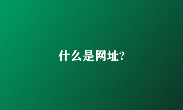 什么是网址?