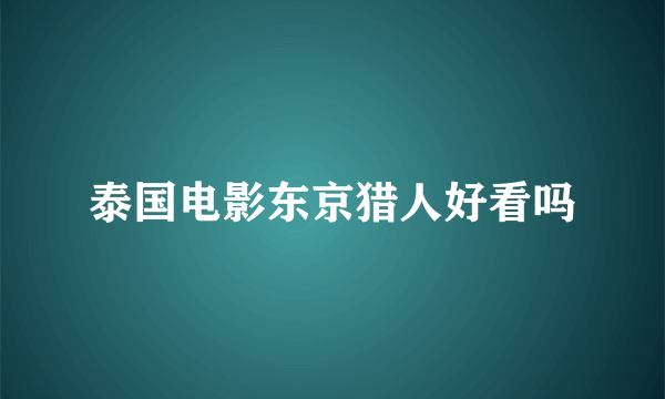 泰国电影东京猎人好看吗