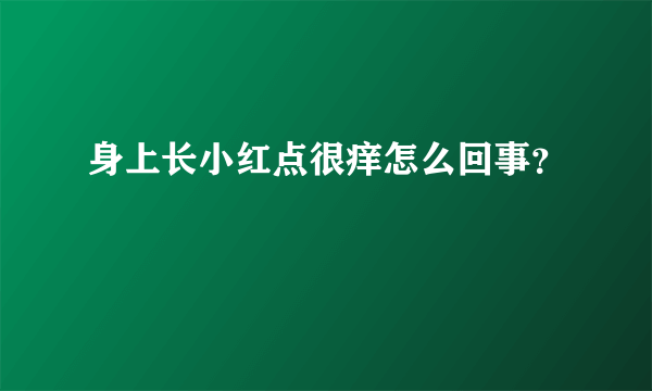 身上长小红点很痒怎么回事？