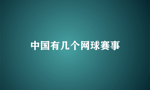 中国有几个网球赛事