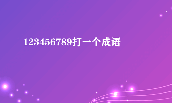 123456789打一个成语