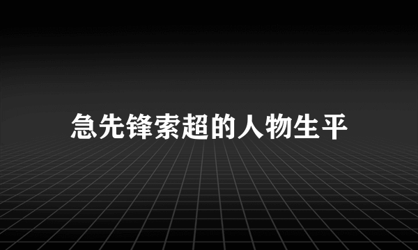 急先锋索超的人物生平