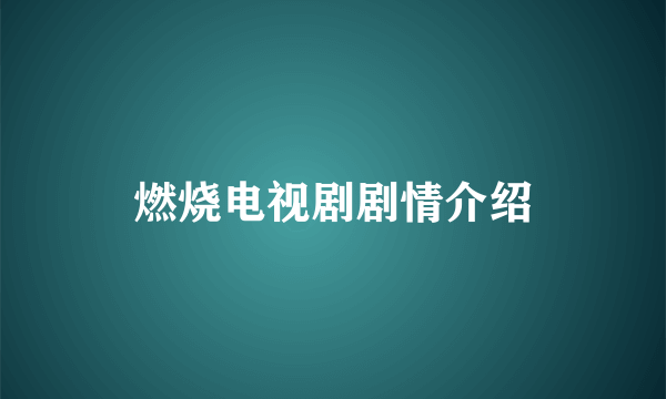 燃烧电视剧剧情介绍