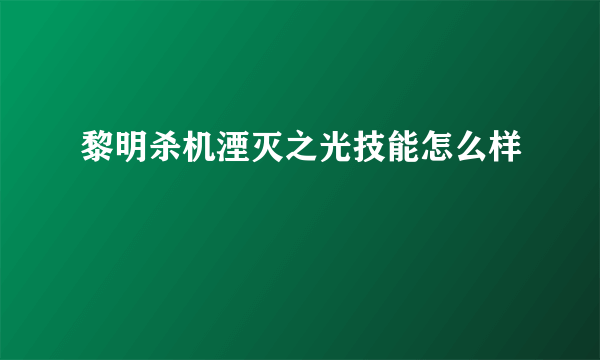 黎明杀机湮灭之光技能怎么样