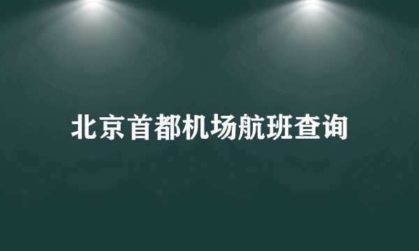 北京首都机场航班查询