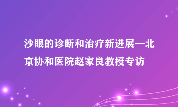 沙眼的诊断和治疗新进展—北京协和医院赵家良教授专访