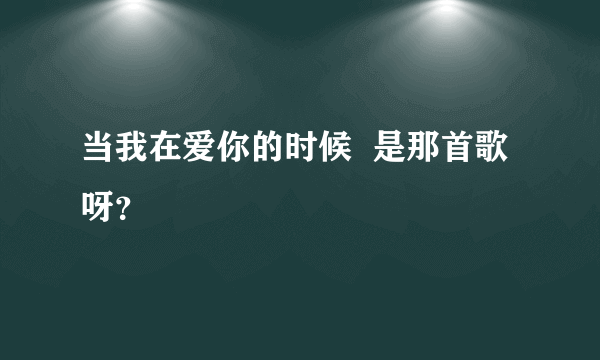 当我在爱你的时候  是那首歌呀？