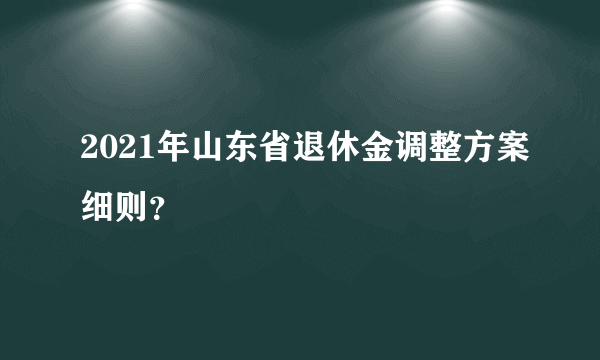 2021年山东省退休金调整方案细则？