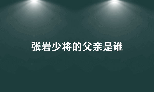 张岩少将的父亲是谁