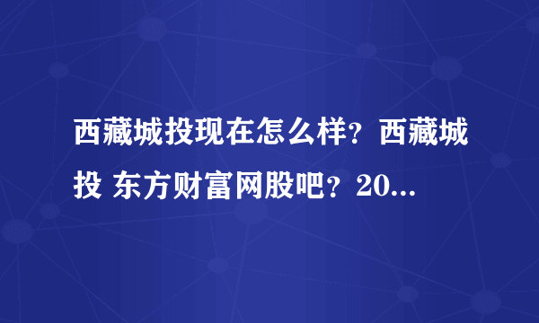 西藏城投现在怎么样？西藏城投 东方财富网股吧？2021年西藏城投分红了没有？