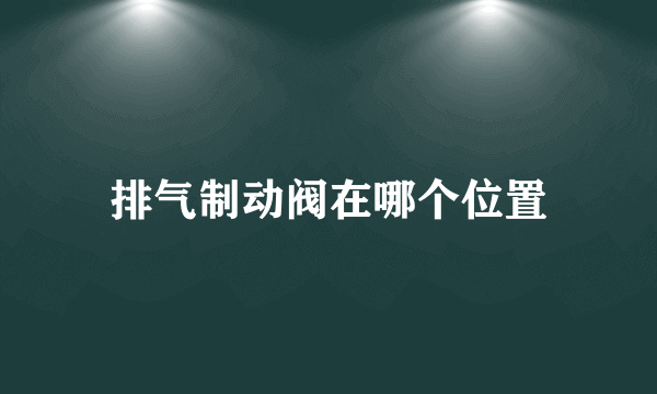 排气制动阀在哪个位置