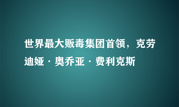 世界最大贩毒集团首领，克劳迪娅·奥乔亚·费利克斯 