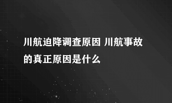 川航迫降调查原因 川航事故的真正原因是什么