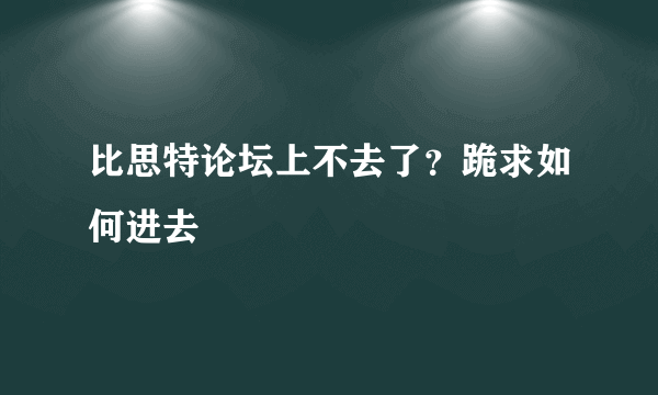 比思特论坛上不去了？跪求如何进去