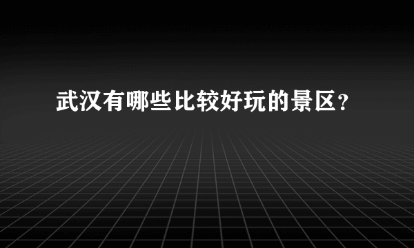 武汉有哪些比较好玩的景区？