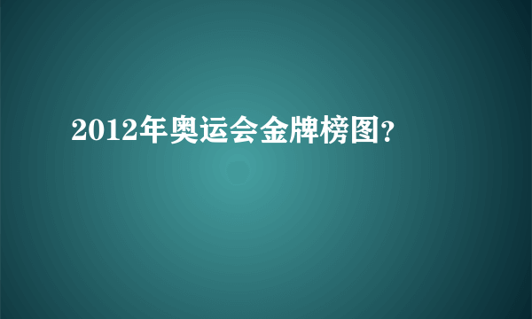 2012年奥运会金牌榜图？