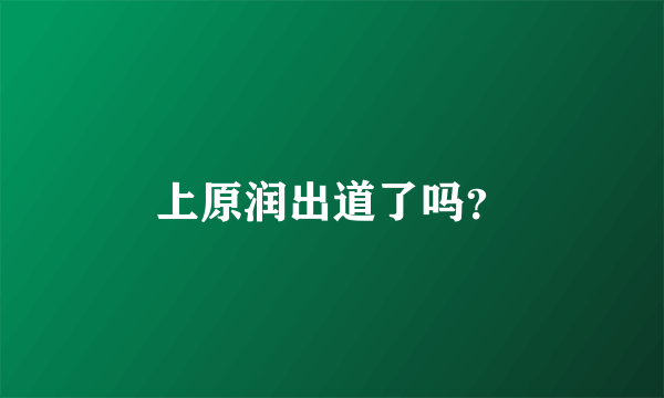 上原润出道了吗？