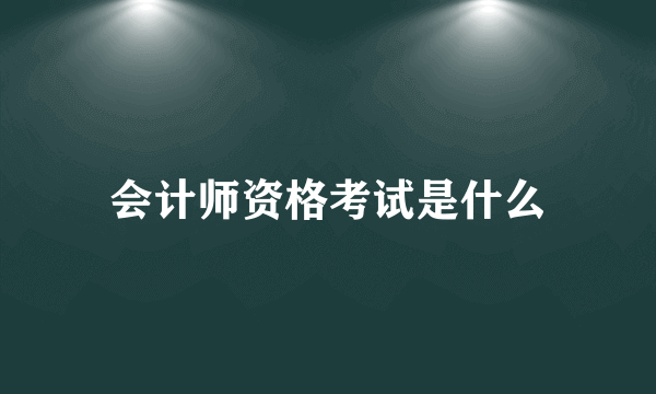 会计师资格考试是什么