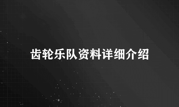 齿轮乐队资料详细介绍