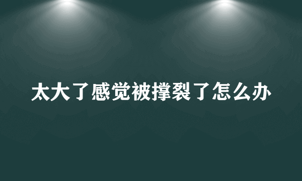 太大了感觉被撑裂了怎么办