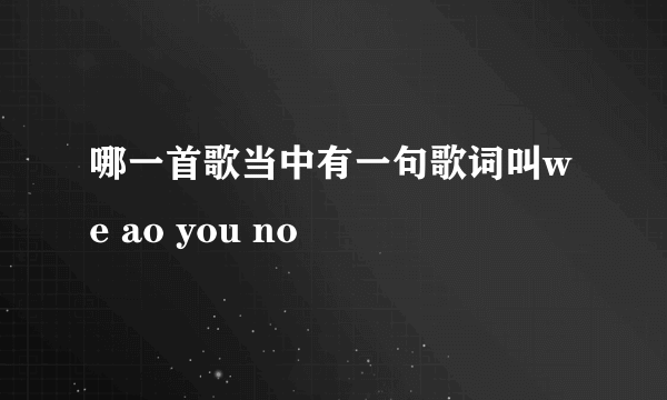 哪一首歌当中有一句歌词叫we ao you no