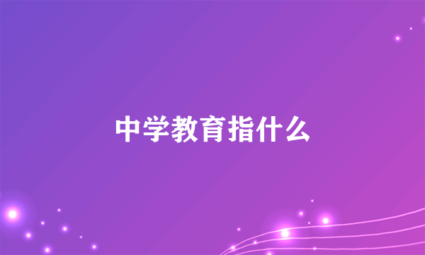 中学教育指什么