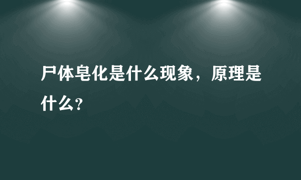 尸体皂化是什么现象，原理是什么？