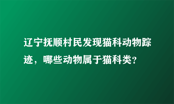 辽宁抚顺村民发现猫科动物踪迹，哪些动物属于猫科类？