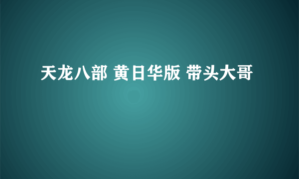 天龙八部 黄日华版 带头大哥