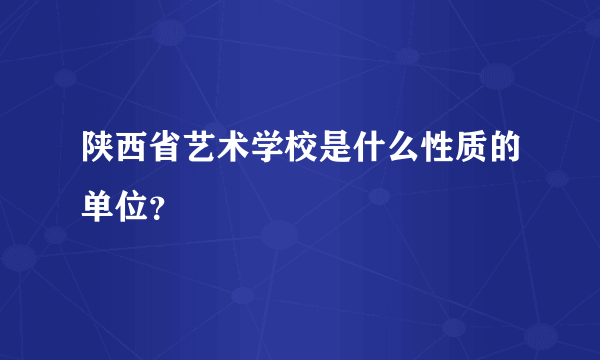 陕西省艺术学校是什么性质的单位？