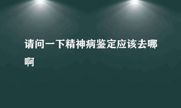 请问一下精神病鉴定应该去哪啊