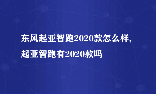 东风起亚智跑2020款怎么样,起亚智跑有2020款吗