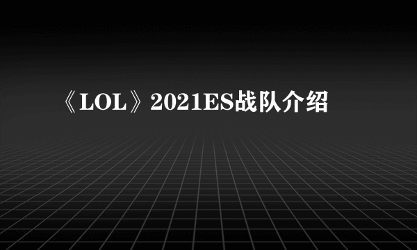 《LOL》2021ES战队介绍