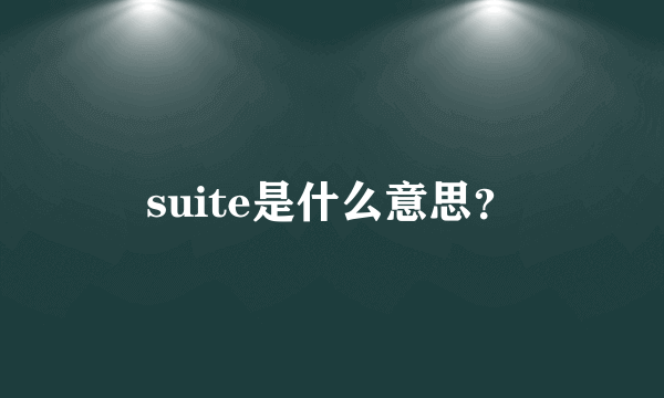 suite是什么意思？