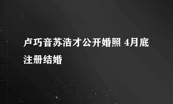 卢巧音苏浩才公开婚照 4月底注册结婚