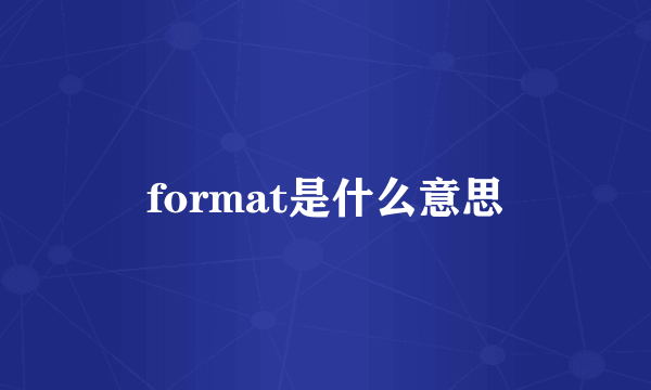 format是什么意思