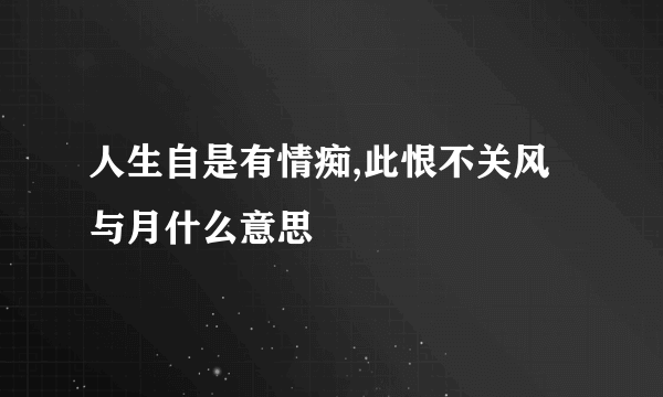 人生自是有情痴,此恨不关风与月什么意思