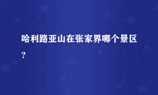 哈利路亚山在张家界哪个景区？