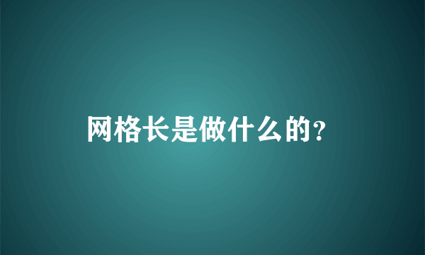 网格长是做什么的？