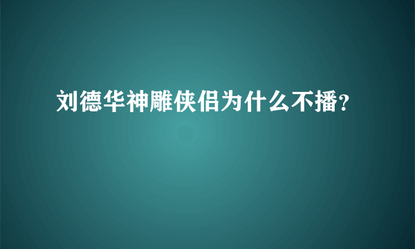 刘德华神雕侠侣为什么不播？