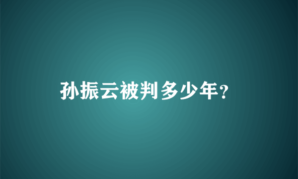 孙振云被判多少年？