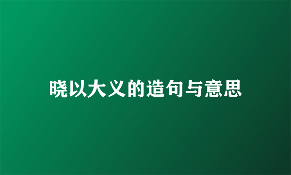 晓以大义的造句与意思