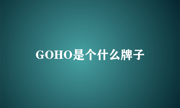 GOHO是个什么牌子