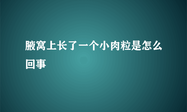 腋窝上长了一个小肉粒是怎么回事