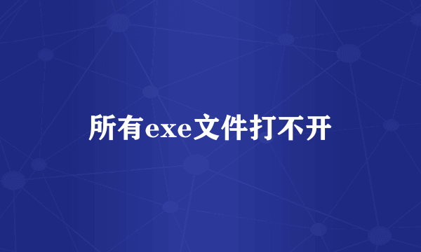 所有exe文件打不开