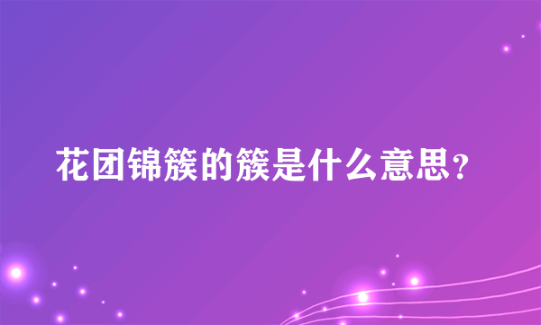 花团锦簇的簇是什么意思？