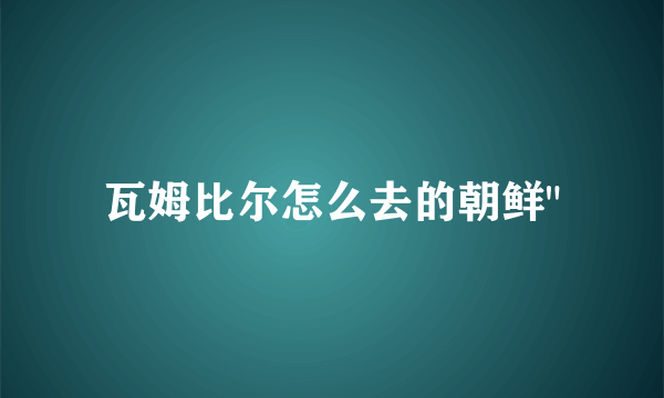 瓦姆比尔怎么去的朝鲜