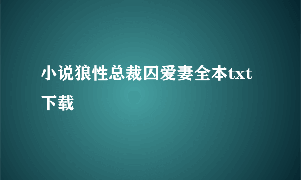 小说狼性总裁囚爱妻全本txt下载