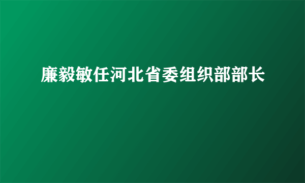 廉毅敏任河北省委组织部部长